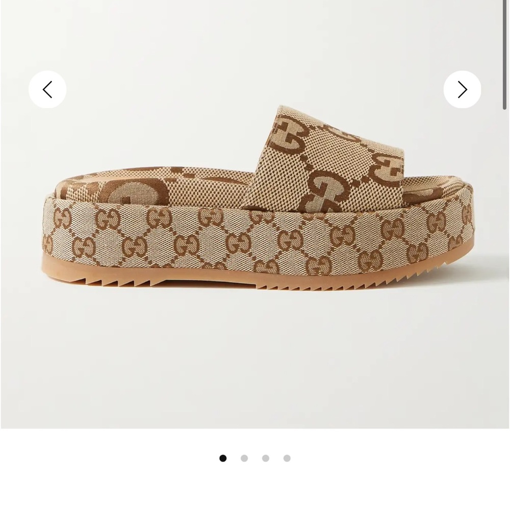 Gucci Women's Tan Logo Platform Sandals